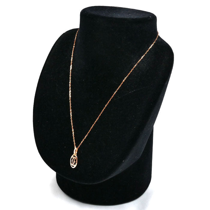 CARTIER カルティエ K18PG ピンクゴールド C ドゥ ロゴ ドゥーブルC ネックレス B7219200 ダイヤモンド 4.0g 37/40cm レディース【中古】