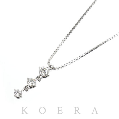 TASAKI タサキ K18WG ホワイトゴールド ネックレス ダイヤモンド0.32ct 3.7g ～46cm フリーチェーン レディース【中古】