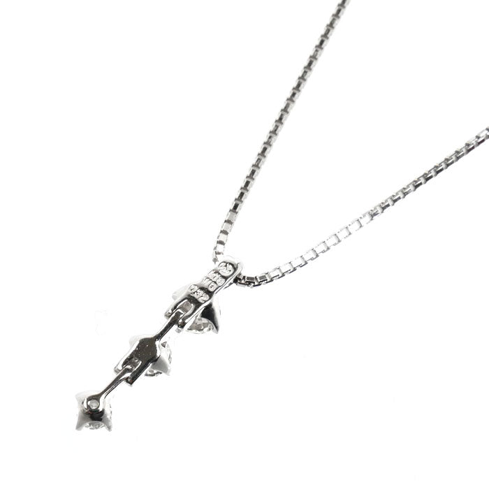 TASAKI タサキ K18WG ホワイトゴールド ネックレス ダイヤモンド0.32ct 3.7g ～46cm フリーチェーン レディース【中古】
