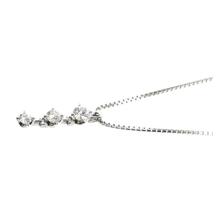 TASAKI タサキ K18WG ホワイトゴールド ネックレス ダイヤモンド0.32ct 3.7g ～46cm フリーチェーン レディース【中古】