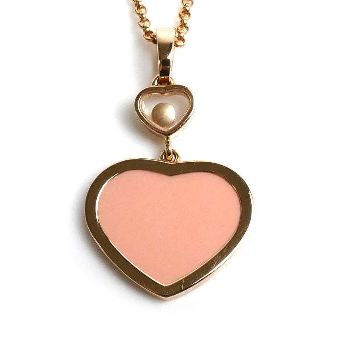 Chopard ショパール K18PG ピンクゴールド ハッピーハート ネックレス 797482 オパール ダイヤモンド 8.6g 42/43.5/45cm レディース【中古】【美品】
