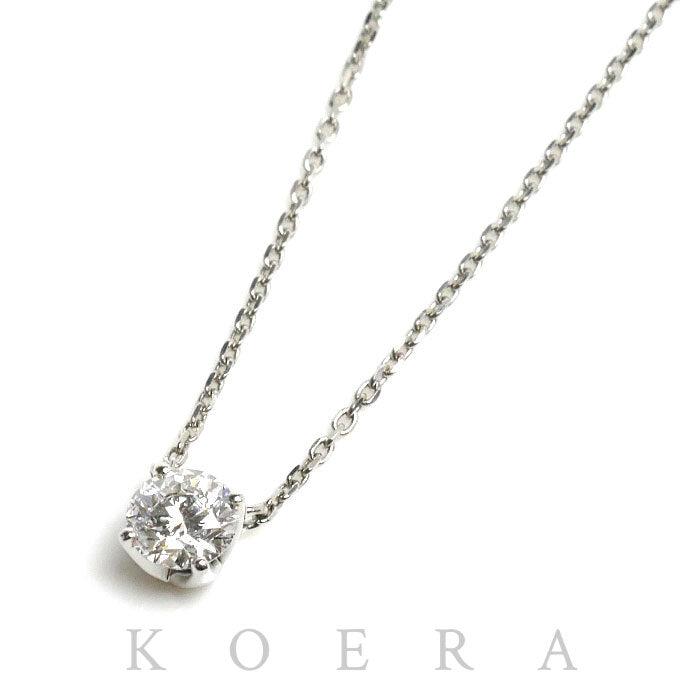 4℃ ヨンドシー Pt850プラチナ ネックレス ダイヤモンド0.239ct 1.9g ～42cm フリーチェーン レディース【中古】