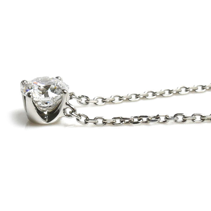 4℃ ヨンドシー Pt850プラチナ ネックレス ダイヤモンド0.239ct 1.9g ～42cm フリーチェーン レディース【中古】