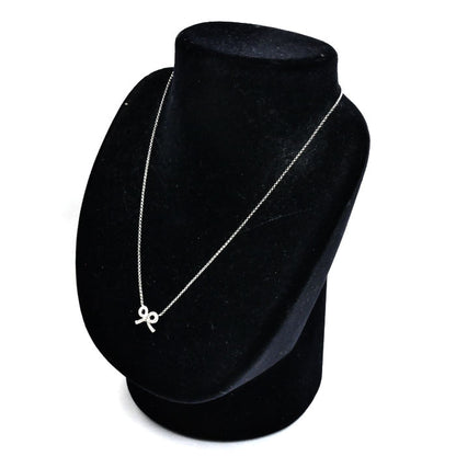 Ponte Vecchio ポンテヴェキオ K18WG ホワイトゴールド リボン ネックレス ダイヤモンド0.24ct 3.6g 39cm レディース【中古】