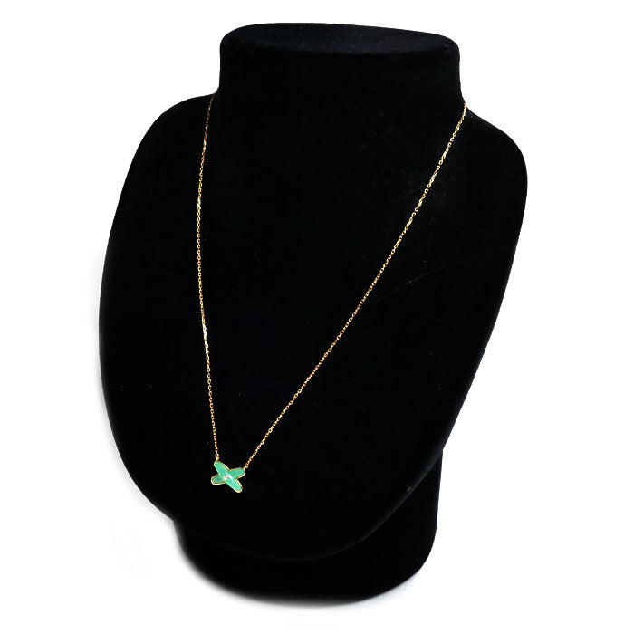 Chaumet ショーメ K18PG ピンクゴールド ジュ ドゥ リアン クリソプレーズ ネックレス 083050 ダイヤモンド 2.9g 38/40/42cm レディース【中古】