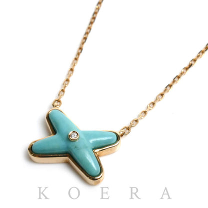 Chaumet ショーメ K18PG ピンクゴールド ジュ ドゥ リアン ネックレス 082932 ターコイズ ダイヤモンド 2.9g 38/40/42cm レディース【中古】