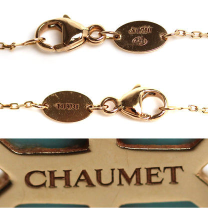 Chaumet ショーメ K18PG ピンクゴールド ジュ ドゥ リアン ネックレス 082932 ターコイズ ダイヤモンド 2.9g 38/40/42cm レディース【中古】