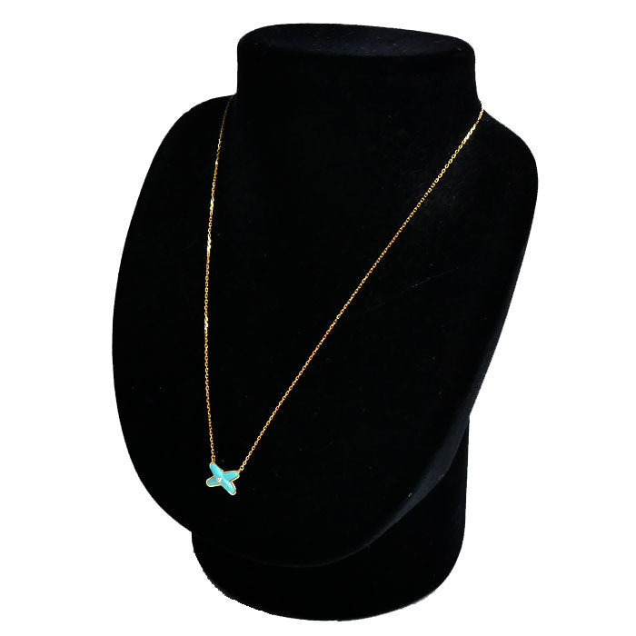 Chaumet ショーメ K18PG ピンクゴールド ジュ ドゥ リアン ネックレス 082932 ターコイズ ダイヤモンド 2.9g 38/40/42cm レディース【中古】