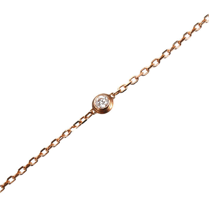CARTIER カルティエ K18PG ピンクゴールド ダムールSM ブレスレット B6040300 ダイヤモンド 2.1g 16.5/18.5cm レディース【中古】