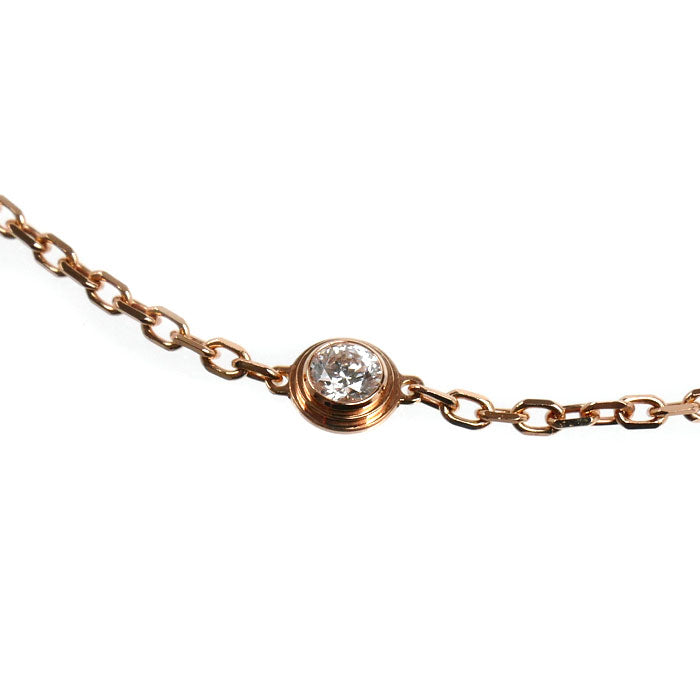 CARTIER カルティエ K18PG ピンクゴールド ダムールSM ブレスレット B6040300 ダイヤモンド 2.1g 16.5/18.5cm レディース【中古】