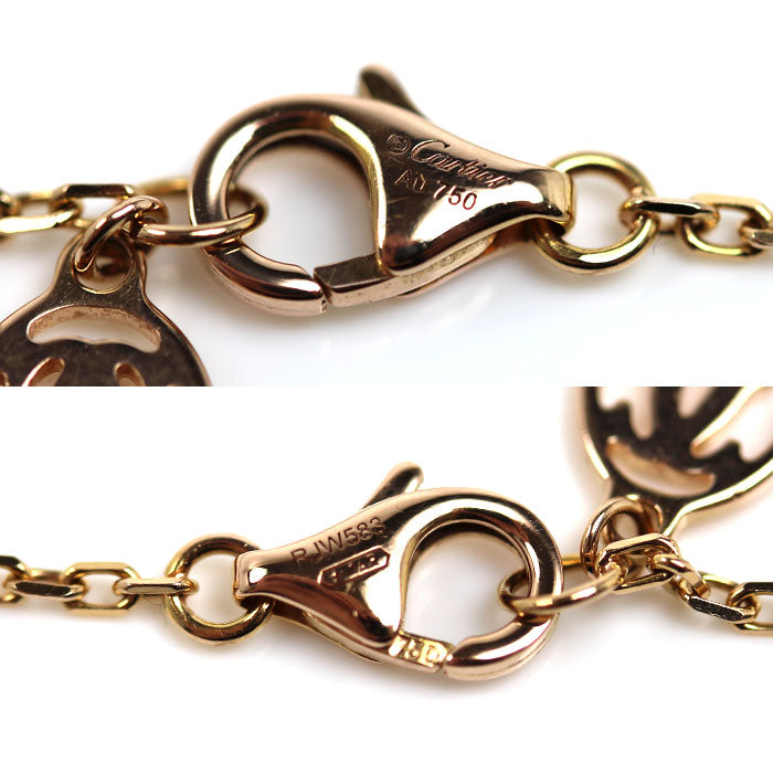 CARTIER カルティエ K18PG ピンクゴールド ダムールSM ブレスレット B6040300 ダイヤモンド 2.1g 16.5/18.5cm レディース【中古】