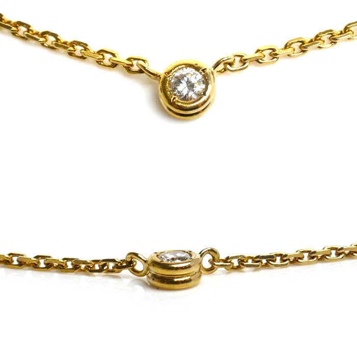 STAR JEWELRY スタージュエリー K18YG イエローゴールド アンクレット ダイヤモンド0.05ct 1.7g 23cm レディース【中古】