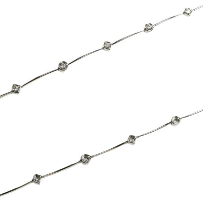 TASAKI タサキ K18WG ホワイトゴールド ブレスレット ダイヤモンド0.13ct 3.6g ステーション レディース【中古】【美品】