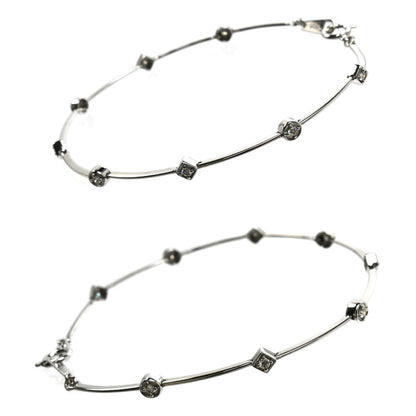 TASAKI タサキ K18WG ホワイトゴールド ブレスレット ダイヤモンド0.13ct 3.6g ステーション レディース【中古】【美品】