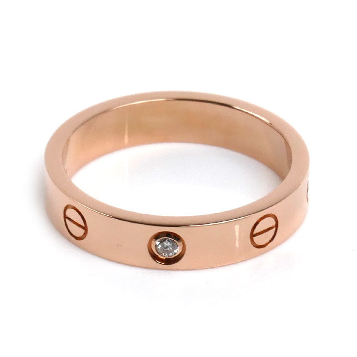 CARTIER カルティエ K18PG ピンクゴールド ミニラブ 1Pダイヤ リング・指輪 B4050755 ダイヤモンド 14.5号 55 4.9g レディース【中古】