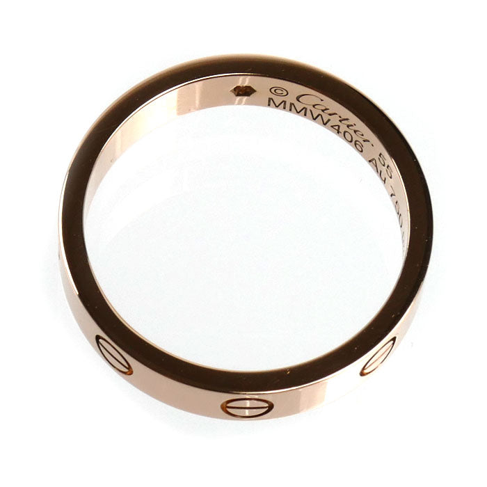 CARTIER カルティエ K18PG ピンクゴールド ミニラブ 1Pダイヤ リング・指輪 B4050755 ダイヤモンド 14.5号 55 4.9g レディース【中古】