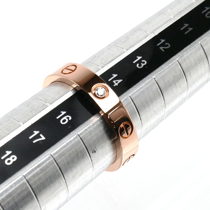 CARTIER カルティエ K18PG ピンクゴールド ミニラブ 1Pダイヤ リング・指輪 B4050755 ダイヤモンド 14.5号 55 4.9g レディース【中古】