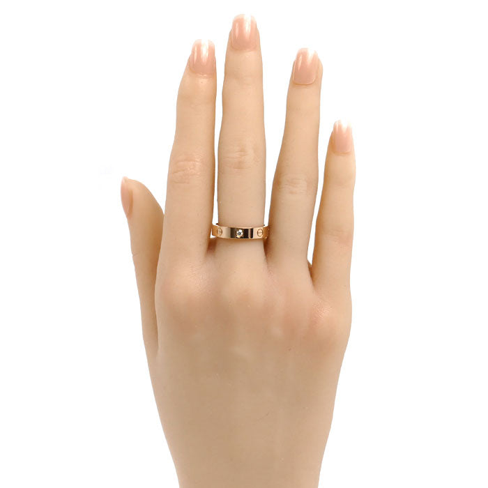 CARTIER カルティエ K18PG ピンクゴールド ミニラブ 1Pダイヤ リング・指輪 B4050755 ダイヤモンド 14.5号 55 4.9g レディース【中古】