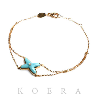 Chaumet ショーメ K18PG ピンクゴールド ジュ ドゥ リアン ブレスレット 082935 ターコイズ ダイヤモンド 2.4g 15/16/17cm レディース【中古】