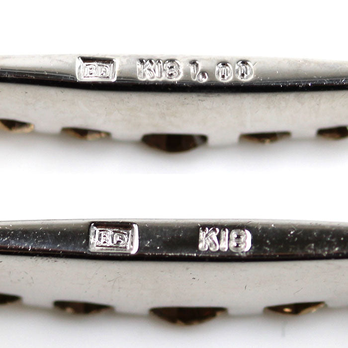 カシケイ K18WG ホワイトゴールド ネイキッド ブラウンダイヤモンド ピアス ダイヤモンド1.00ct 2.7g レディース【中古】