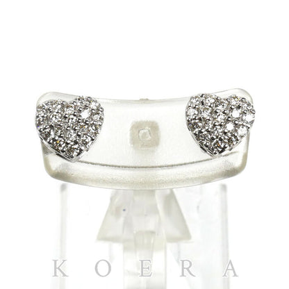 Ponte Vecchio ポンテヴェキオ K18WG ホワイトゴールド ハート ピアス ダイヤモンド0.27ct/0.27ct 2.5g レディース【中古】