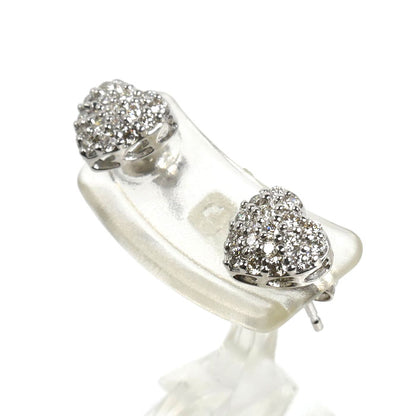Ponte Vecchio ポンテヴェキオ K18WG ホワイトゴールド ハート ピアス ダイヤモンド0.27ct/0.27ct 2.5g レディース【中古】