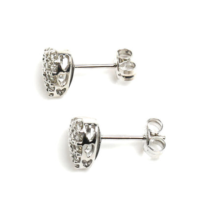 Ponte Vecchio ポンテヴェキオ K18WG ホワイトゴールド ハート ピアス ダイヤモンド0.27ct/0.27ct 2.5g レディース【中古】