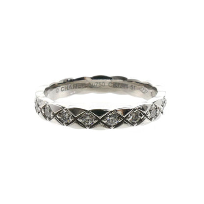 CHANEL シャネル K18WG ホワイトゴールド ココクラッシュ ミニ リング・指輪 J11871 ダイヤモンド 10.5号 51 3.2g レディース【中古】【美品】
