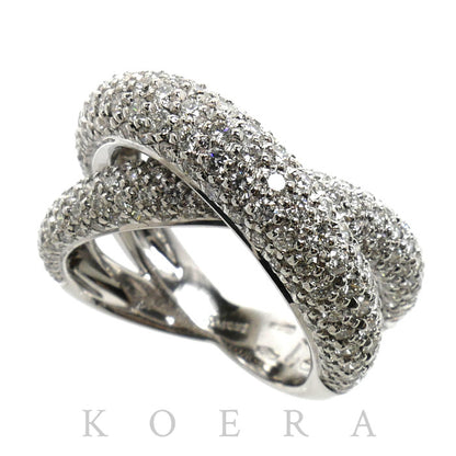 Queen クイーン K18WG ホワイトゴールド リング・指輪 ダイヤモンド1.92ct 12.5号 10.9g レディース【中古】【美品】