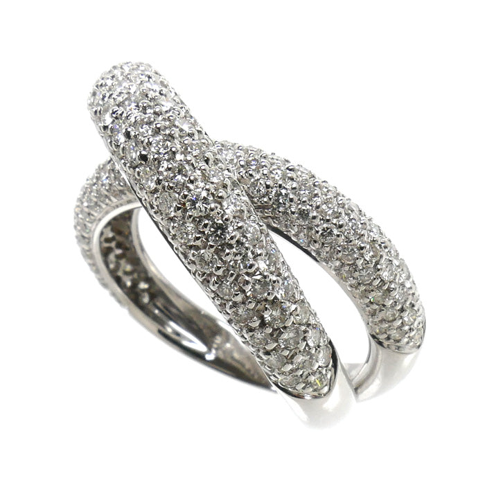 Queen クイーン K18WG ホワイトゴールド リング・指輪 ダイヤモンド1.92ct 12.5号 10.9g レディース【中古】【美品】