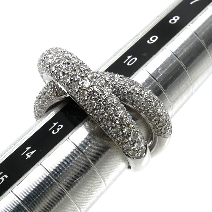 Queen クイーン K18WG ホワイトゴールド リング・指輪 ダイヤモンド1.92ct 12.5号 10.9g レディース【中古】【美品】