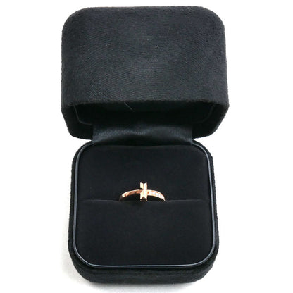 TIFFANY&Co. ティファニー K18PG ピンクゴールド Tワン リング・指輪 67795261 ダイヤモンド 8号 3.9g レディース【中古】【美品】