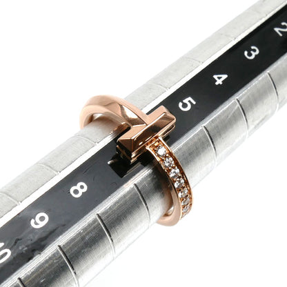 TIFFANY&Co. ティファニー K18PG ピンクゴールド Tワン リング・指輪 67795261 ダイヤモンド 8号 3.9g レディース【中古】【美品】