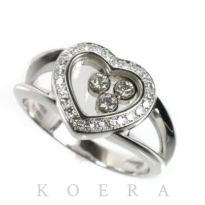 Chopard ショパール K18WG ホワイトゴールド ハッピーダイヤモンド リング・指輪 82/4502 ダイヤモンド 13号 7.6g レディース【中古】【美品】