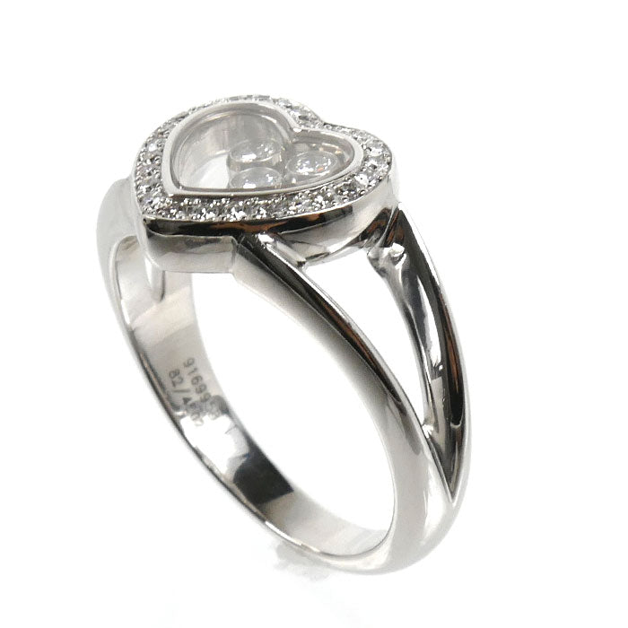 Chopard ショパール K18WG ホワイトゴールド ハッピーダイヤモンド リング・指輪 82/4502 ダイヤモンド 13号 7.6g レディース【中古】【美品】