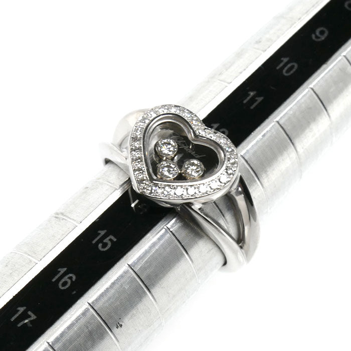 Chopard ショパール K18WG ホワイトゴールド ハッピーダイヤモンド リング・指輪 82/4502 ダイヤモンド 13号 7.6g レディース【中古】【美品】