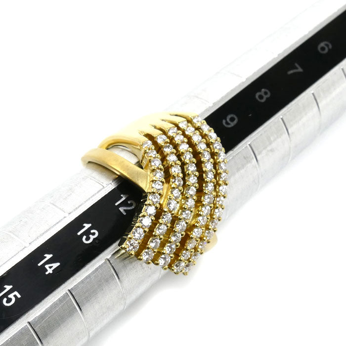 KARATI K18YG イエローゴールド カスケード リング・指輪 ダイヤモンド0.62ct 10.5号 7.9g レディース【中古】