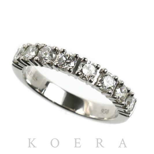 De Beers デビアス Pt950プラチナ ハーフエタニティ リング・指輪 ダイヤモンド 8.5号 4.7g レディース【中古】【美品】