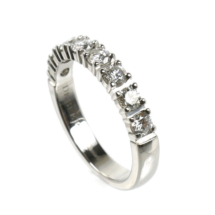 De Beers デビアス Pt950プラチナ ハーフエタニティ リング・指輪 ダイヤモンド 8.5号 4.7g レディース【中古】【美品】