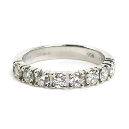 De Beers デビアス Pt950プラチナ ハーフエタニティ リング・指輪 ダイヤモンド 8.5号 4.7g レディース【中古】【美品】