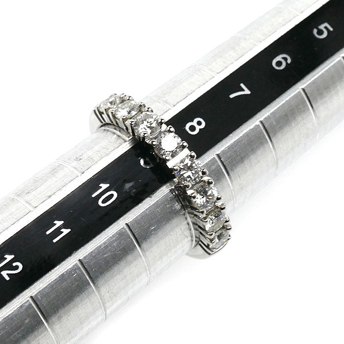 De Beers デビアス Pt950プラチナ ハーフエタニティ リング・指輪 ダイヤモンド 8.5号 4.7g レディース【中古】【美品】