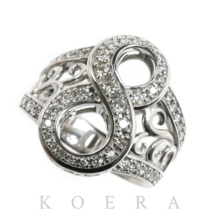 ゆきざき K18WG ホワイトゴールド NOMBRE No.8 リング・指輪 Y.NOMBRE.1.9.8.L ダイヤモンド1.00ct 19号 13.4g メンズ【中古】【美品】