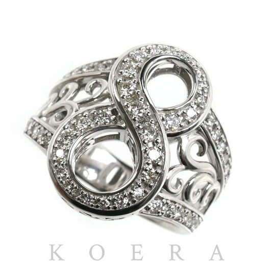 ゆきざき K18WG ホワイトゴールド NOMBRE No.8 リング・指輪 Y.NOMBRE.1.9.8.L ダイヤモンド1.00ct 19号 13.4g メンズ【中古】【美品】
