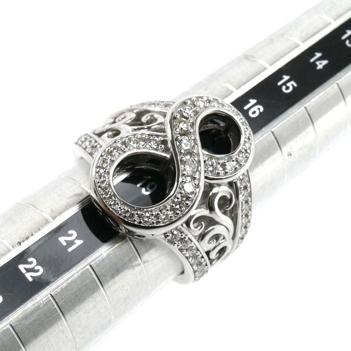 ゆきざき K18WG ホワイトゴールド NOMBRE No.8 リング・指輪 Y.NOMBRE.1.9.8.L ダイヤモンド1.00ct 19号 13.4g メンズ【中古】【美品】