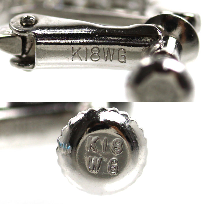 CAZATO カザート K18WG ホワイトゴールド イヤリング ブルートパーズ17.64ct ダイヤモンド 11.5g レディース【中古】【美品】
