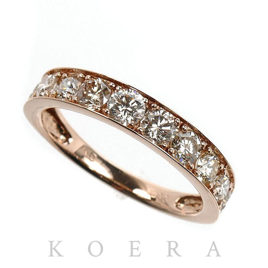 K18PG ピンクゴールド ハーフエタニティ リング・指輪 ダイヤモンド1.00ct 11号 2.0g レディース【中古】