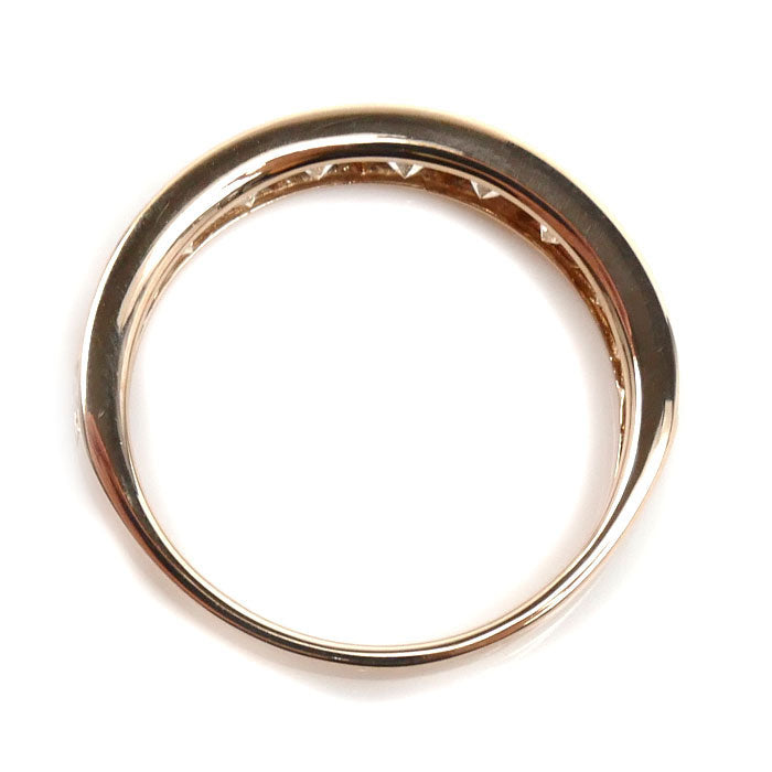 K18PG ピンクゴールド ハーフエタニティ リング・指輪 ダイヤモンド1.00ct 11号 2.0g レディース【中古】