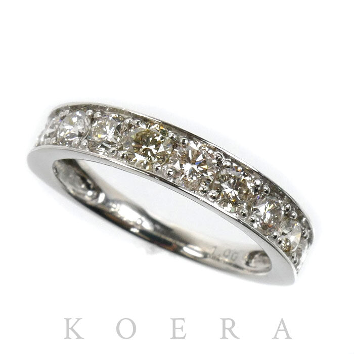 Pt950プラチナ ハーフエタニティ リング・指輪 ダイヤモンド1.00ct 11号 3.1g レディース【中古】