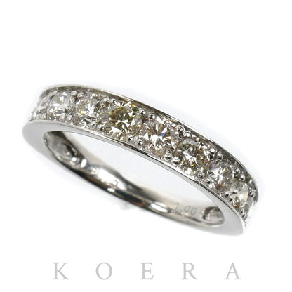 Pt950プラチナ ハーフエタニティ リング・指輪 ダイヤモンド1.00ct 11号 3.1g レディース【中古】