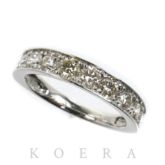 Pt950プラチナ ハーフエタニティ リング・指輪 ダイヤモンド1.00ct 11号 3.1g レディース【中古】